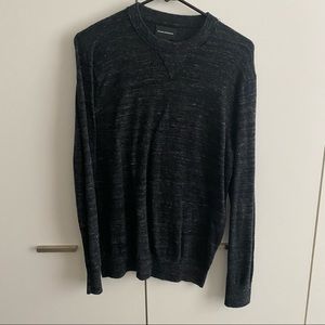 Club Monaco Black/Grey Cotton Wool Blend Crew Neck Sweater